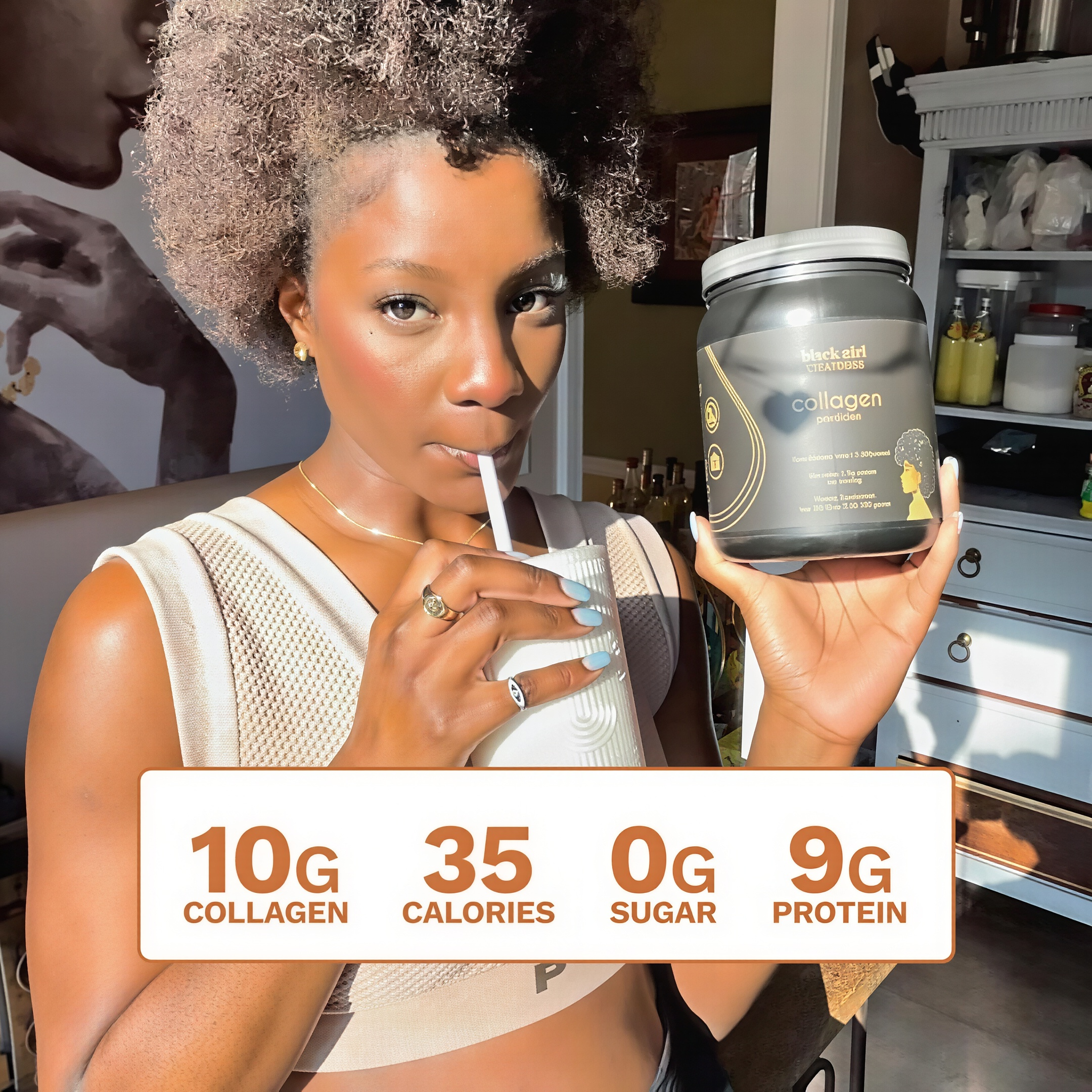 Black Girl Vitamins Collagen Peptides Powder