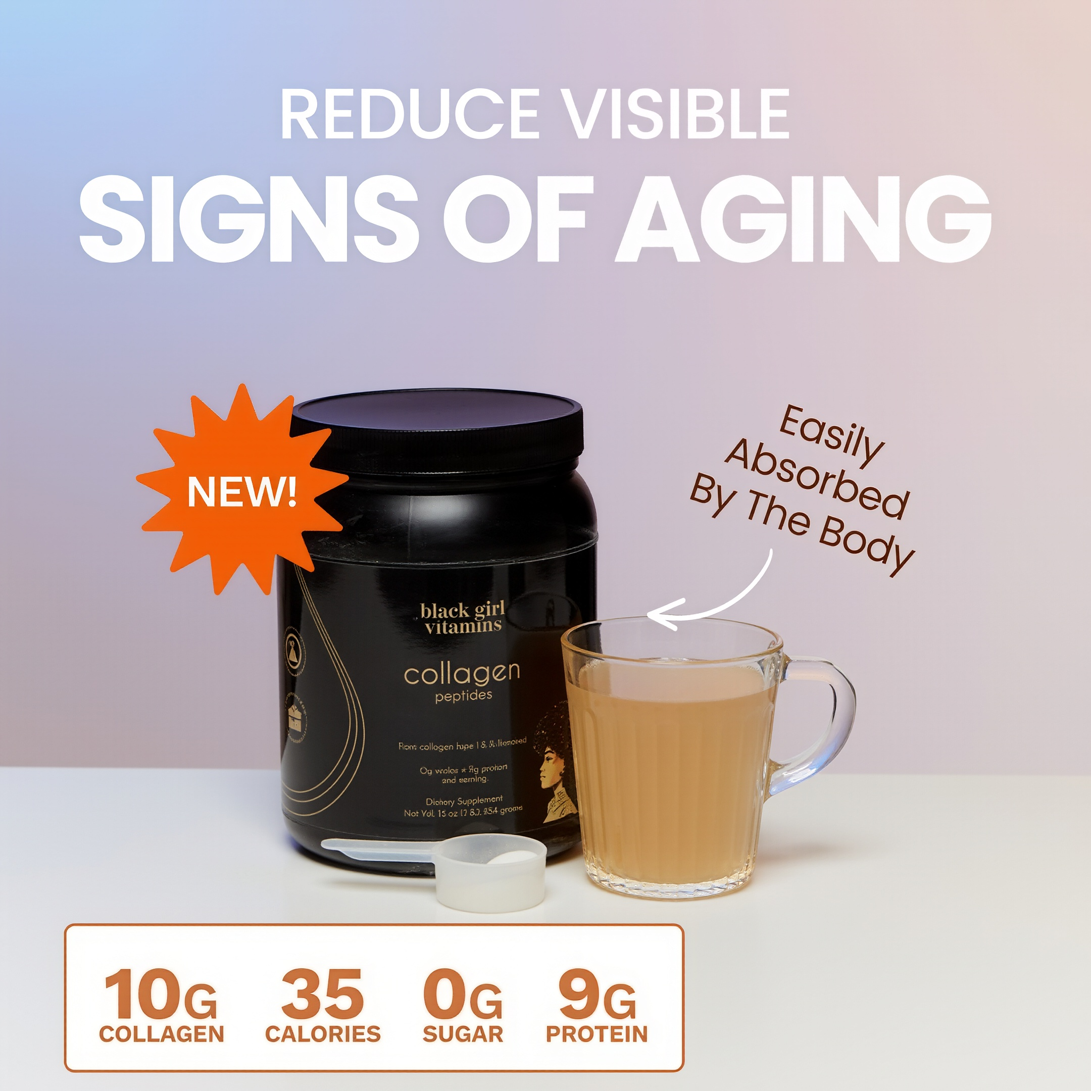 Black Girl Vitamins Collagen Peptides Powder